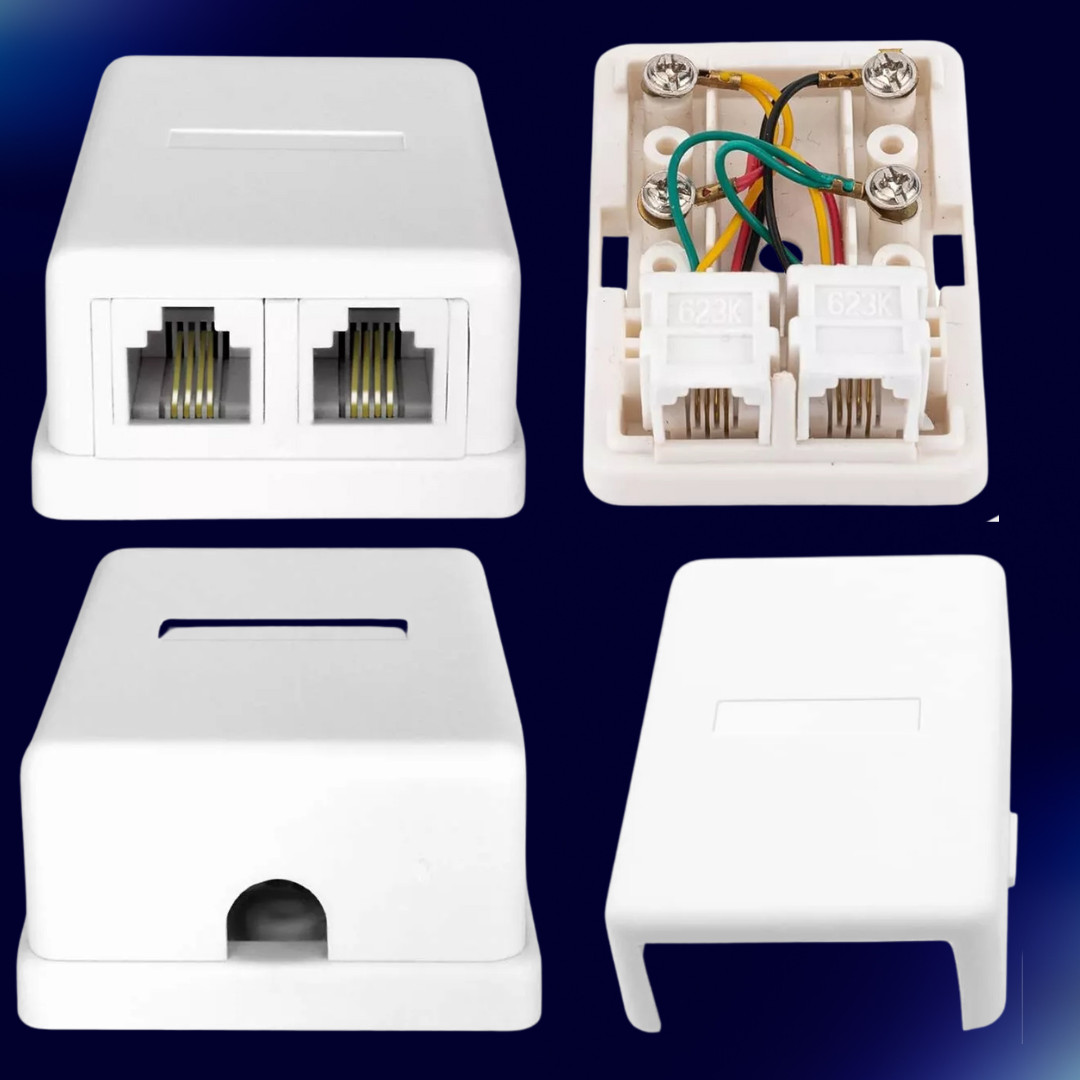 2 pack Phone Jack Surface Mount Dual Port Telephone . 4 Screw Terminals to 2RJ11