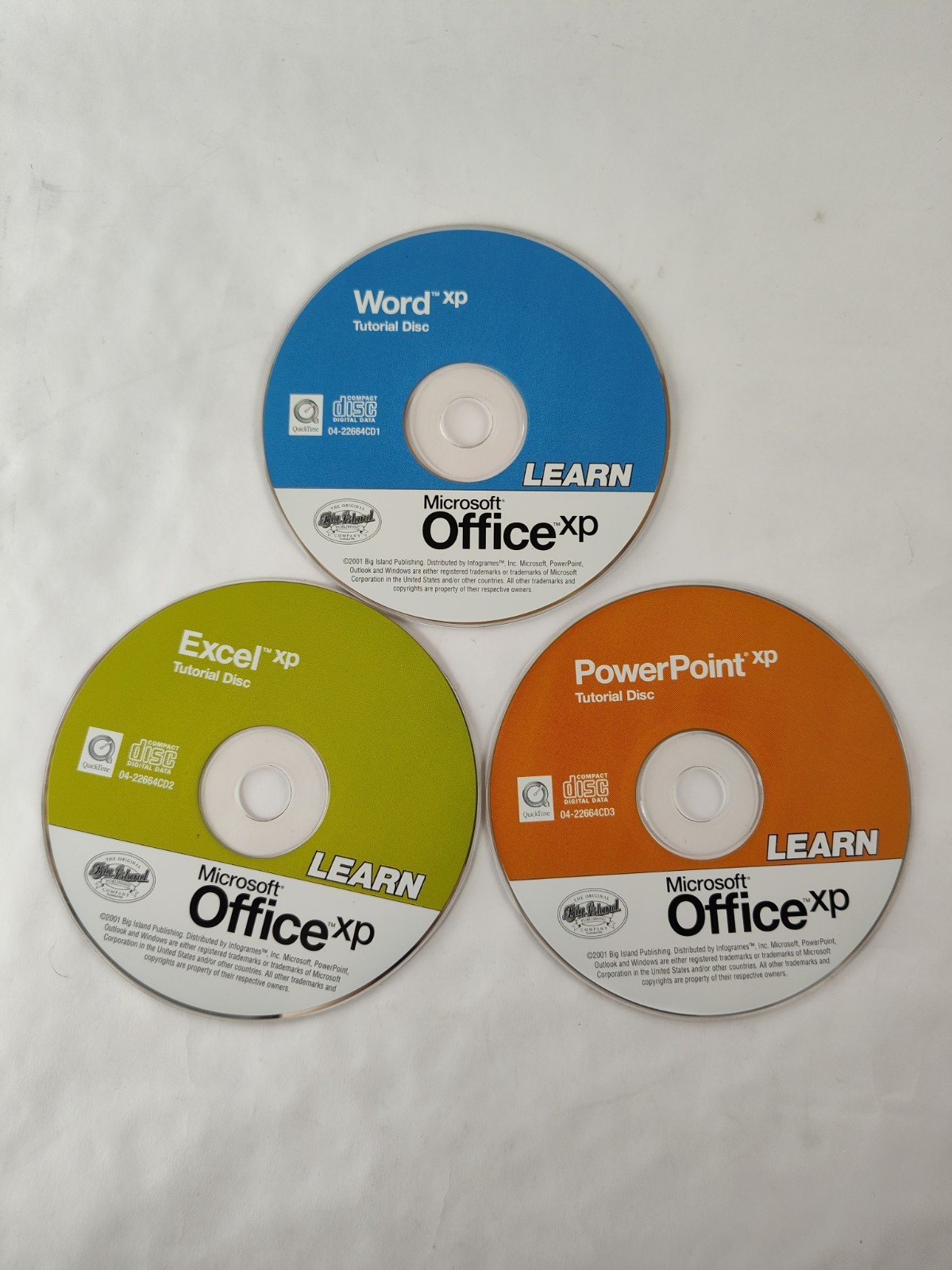 Learn Microsoft Office XP 3 Disk Set - Word Powerpoint Excel CD ROM Tutorials