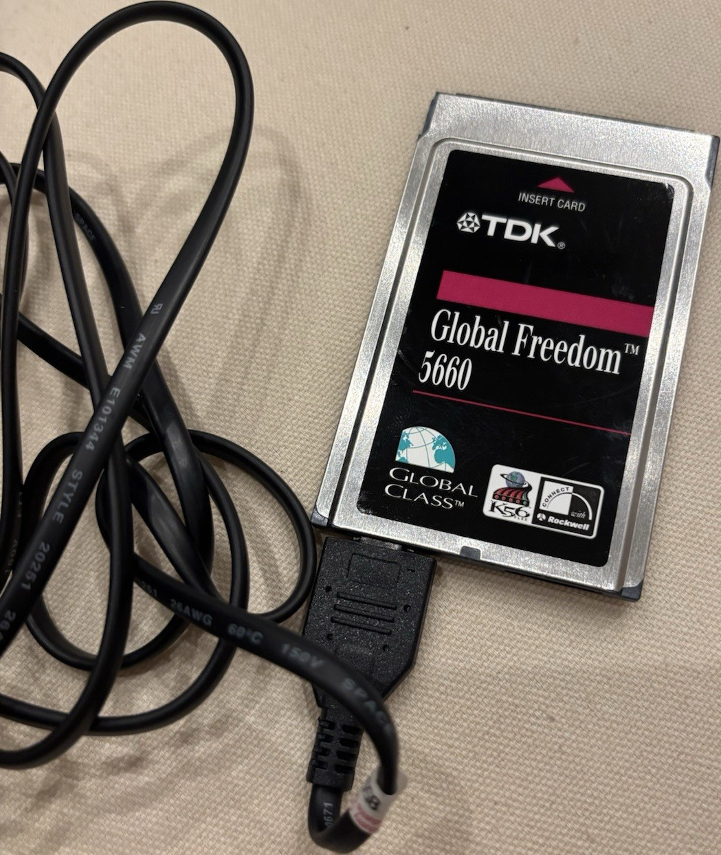 TDK Global Freedom 5660 PCMCIA Type II Modem Card DF5660 C6800010-01 KGB0559