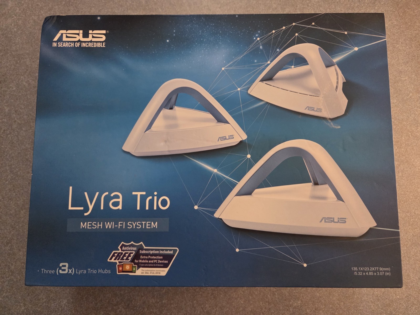 ASUS Lyra Trio Wireless Home Wi-Fi System MAP-AC1750 Dual Band Router