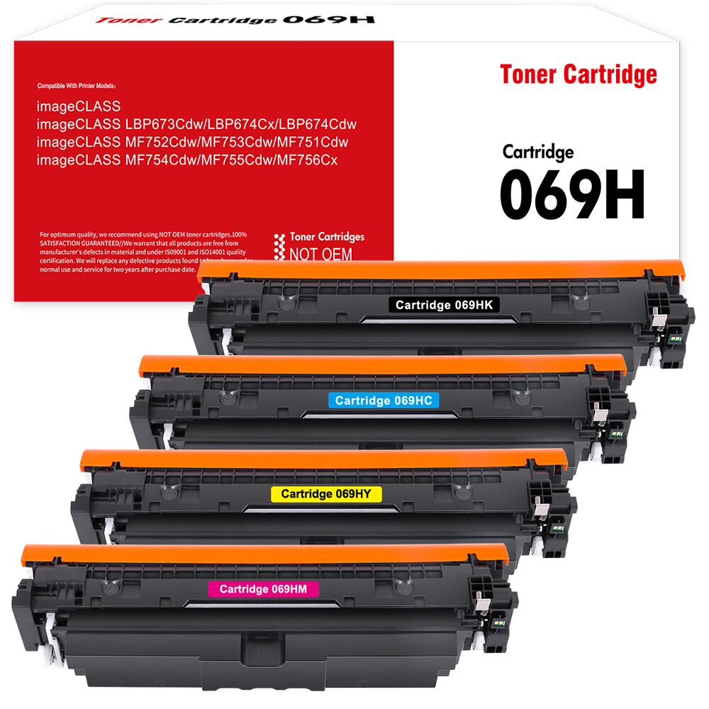 069H Toner Cartridge Set High Capacity 4-Pack Compatible for Canon 069H