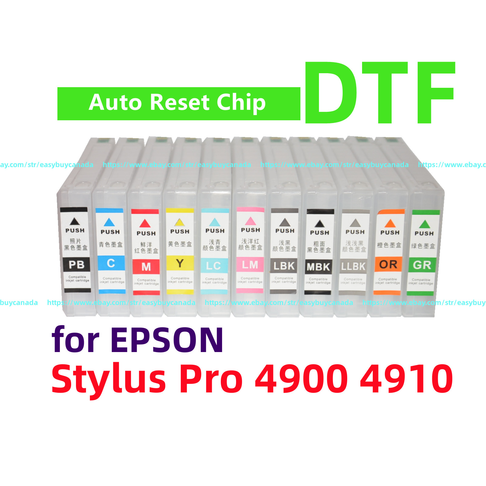 11 Empty Refillable Ink Cartridge for Stylus Pro 4900 Printer T653 653 for DTF