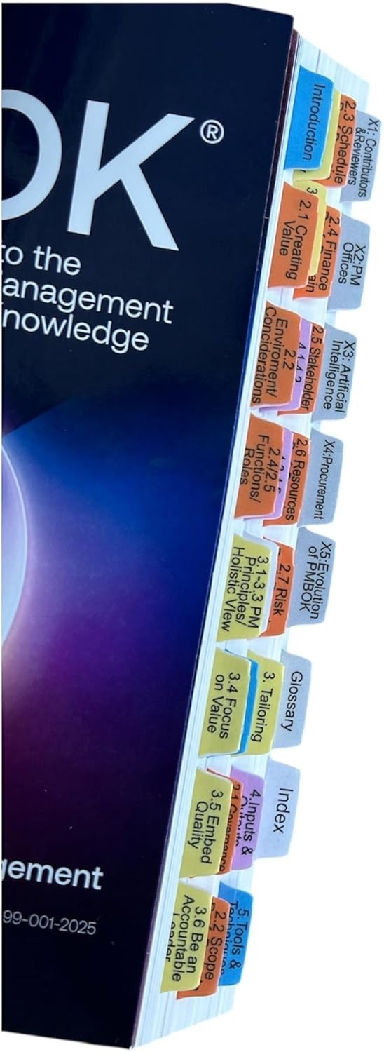 Book Tabs for a Guide to the PMBOK Project Management Body of Knowledge Eighth E