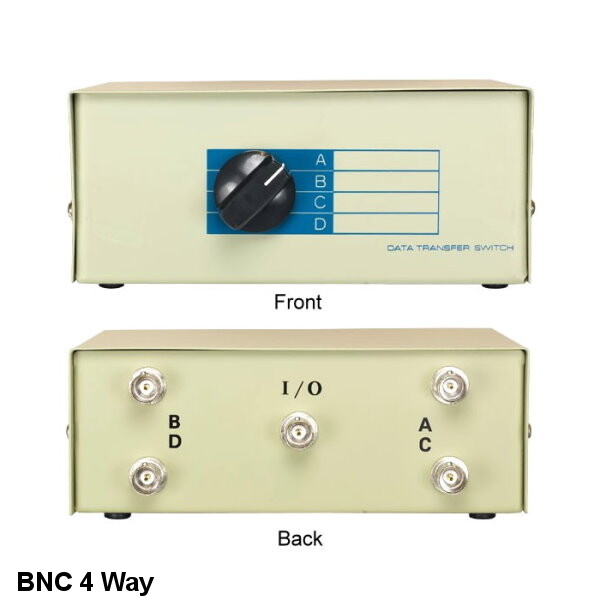 Kentek BNC 4Way Data Transfer Switch Box Female Port Coaxial BNC Display Monitor