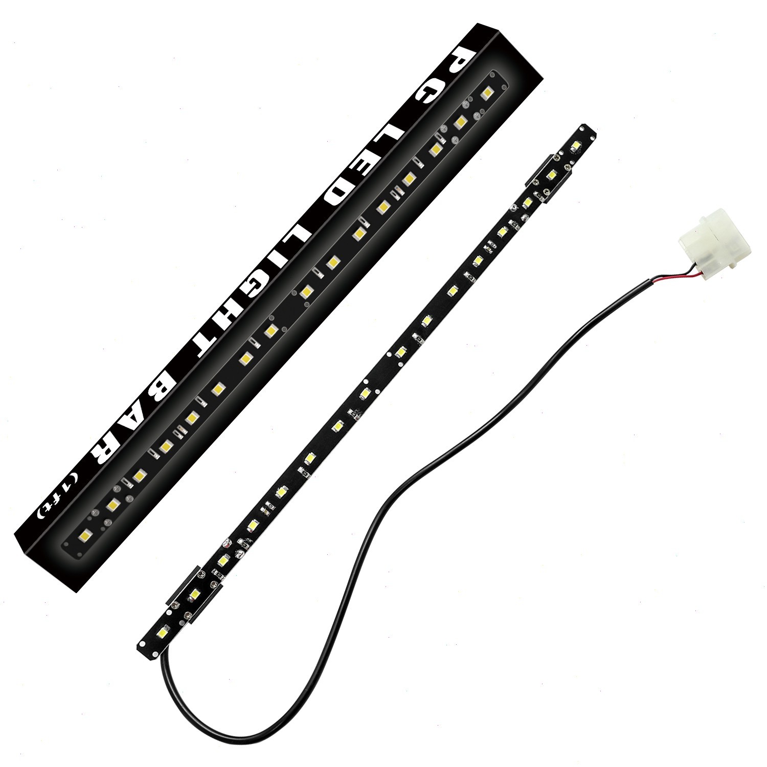 300mm 0.98ft White LED Strip with Magnetic Easy Installation Bright Lighting