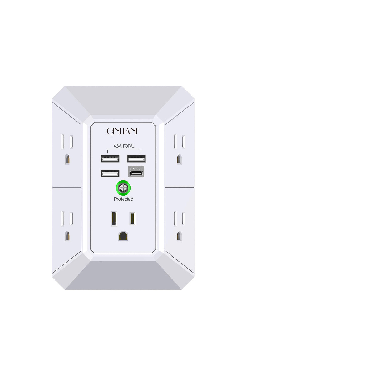 Wall Charger Surge Protector Qinlianf 5 Outlet Extender 4 Usb Charging Ports