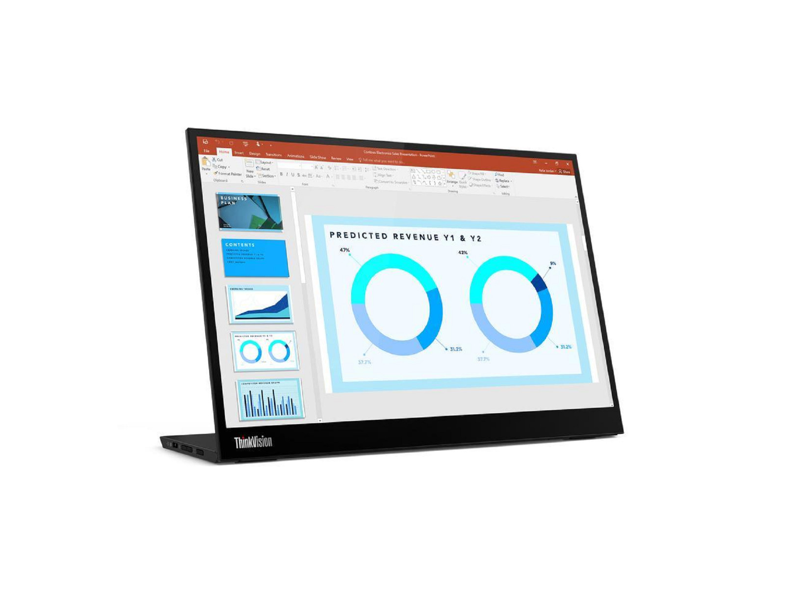 Lenovo 63AAUAR6US ThinkVision M14d 14" WLED LCD Monitor, Raven Black