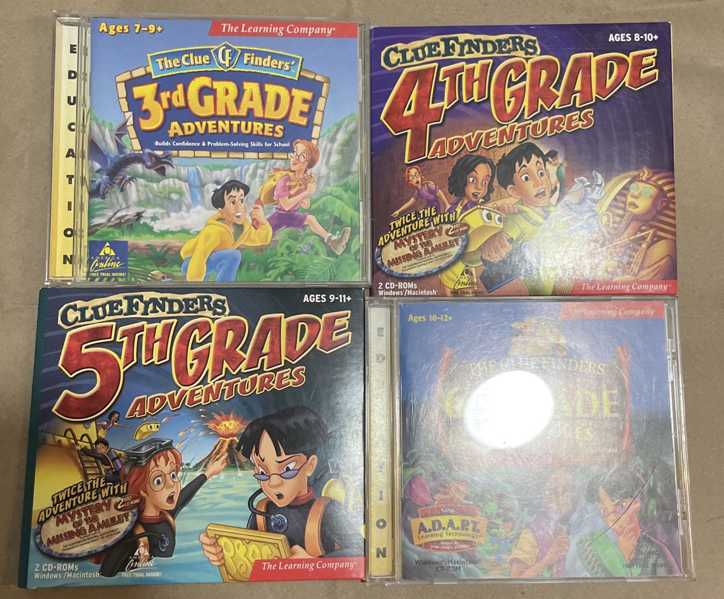 Vintage PC Educational Game Lot 3rd 4th 5th 6th Grades ClueFinders Learning Comp