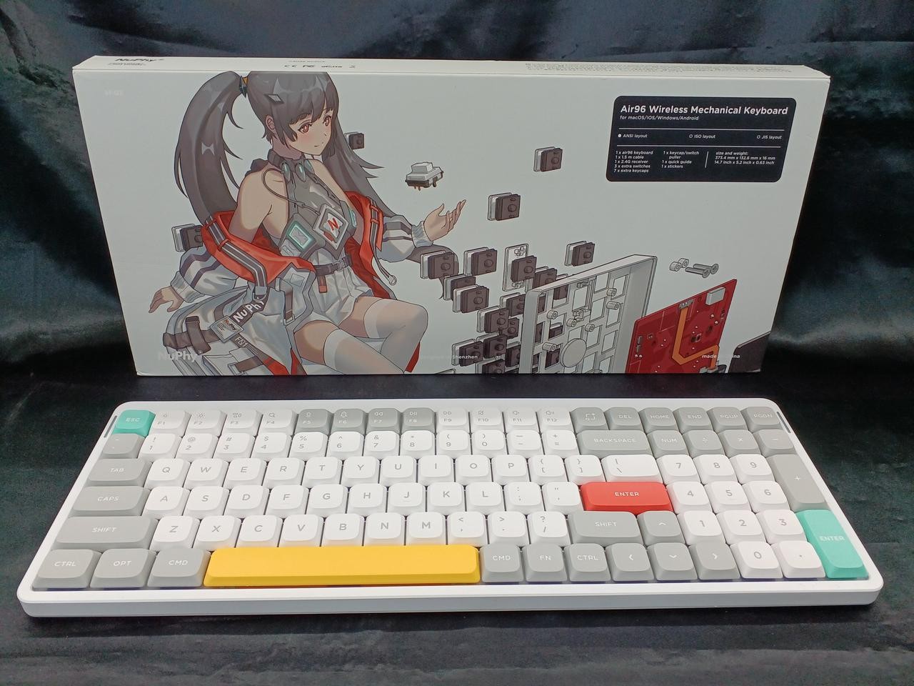 NUPHY AIR96 Mechanical Keyboard with Keycaps, Boxed, New