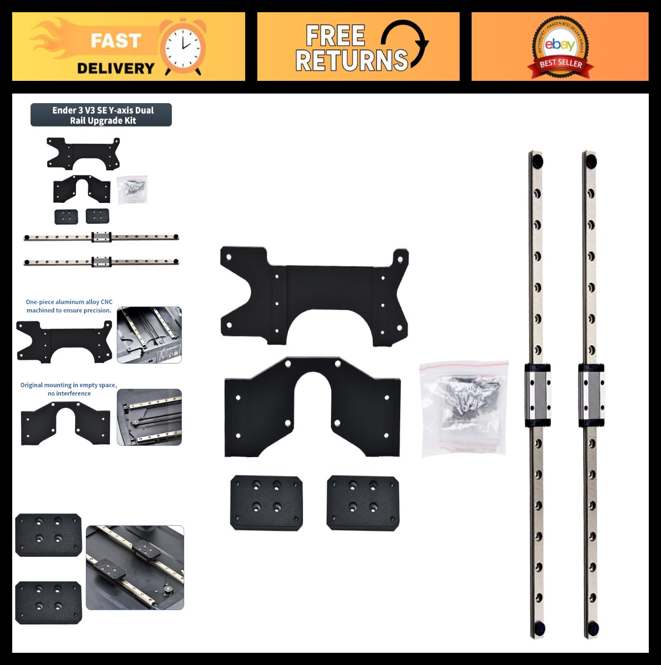 Y Axis Upgrade Kit for Ender 3 V3 SE - MGN9H 300MM Length, 3D Printer Accessory