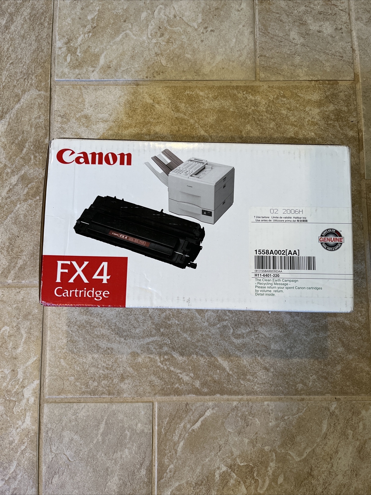 NEW In Box Factory Sealed Genuine Canon FX4 Cartridge 1558A002 AA  H11-6401-220