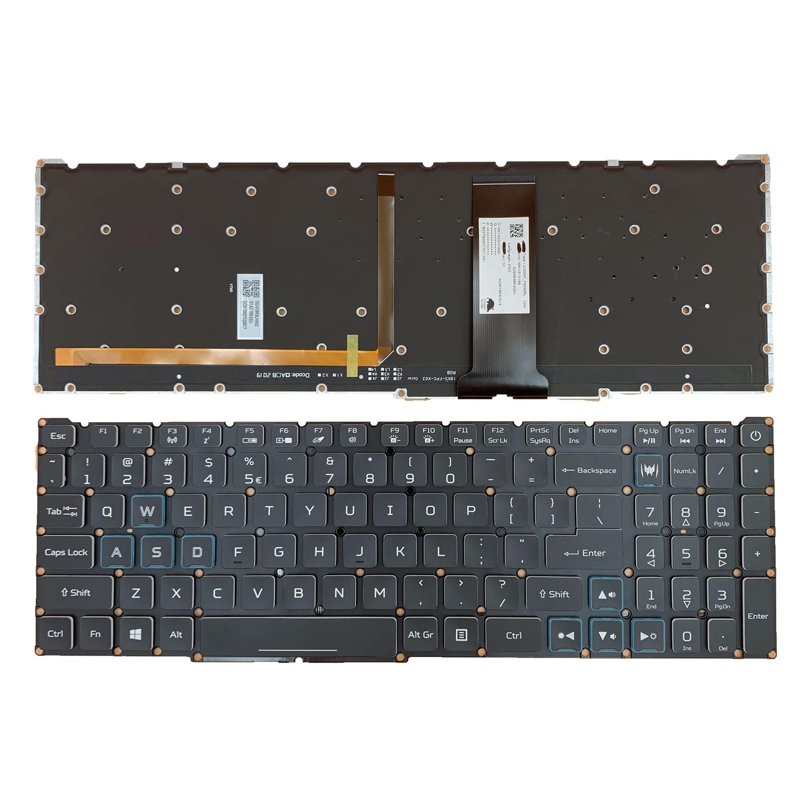Laptop Replacement US Layout RGB Colorful Backlight Keyboard for Acer Nitro 5...
