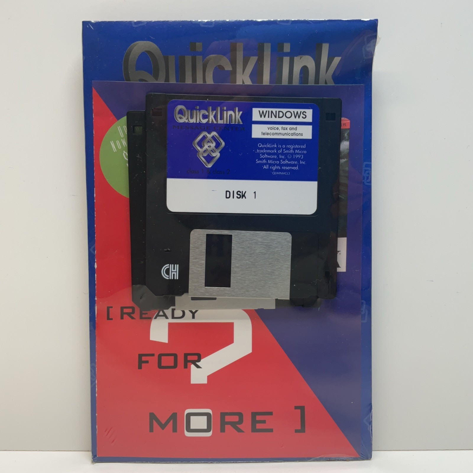 Vintage QuickLink Message Center For Windows 3.5” Floppy Disks 1993 Factory Seal