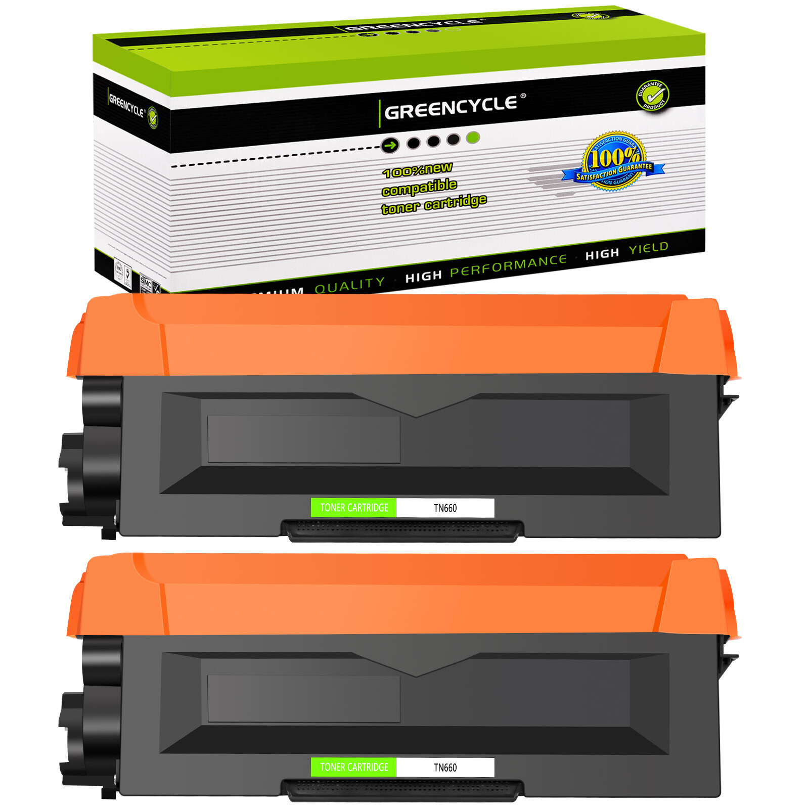 GREENCYCLE 2Pk TN660 Toner Compatible with Brother MFC-L2700DW HL-L2300D TN630