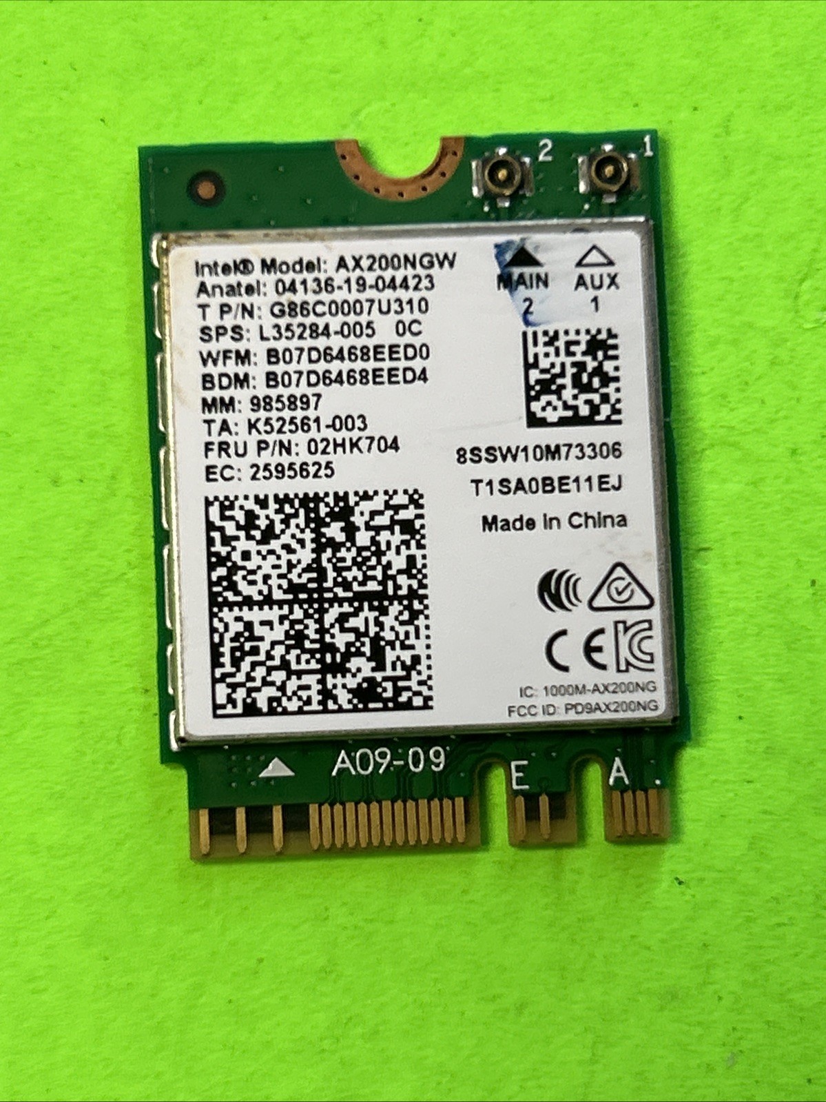 02HK704 Lenovo Wireless Card 81YQ0007US IDEAPAD 5-15ARE05