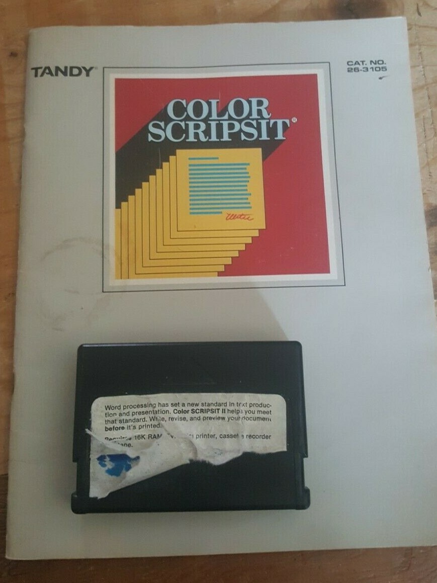 RARE EARLY TANDY Radio Shack Color Computer Software Pak - COLOR SCRIPSIT