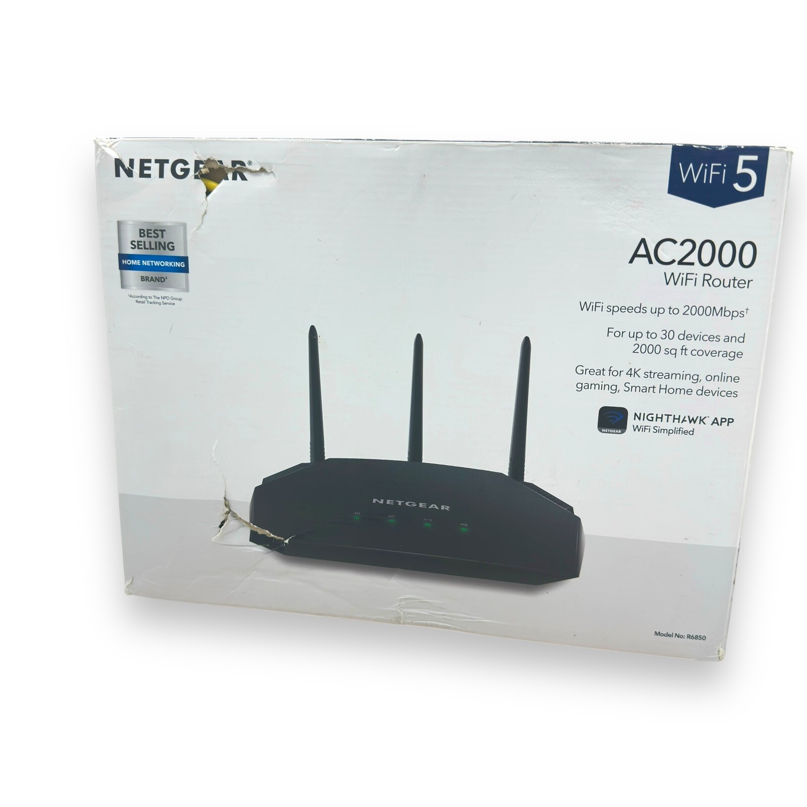 Netgear AC2000 WiFi Router Model R6850-100NAS Tested & Working
