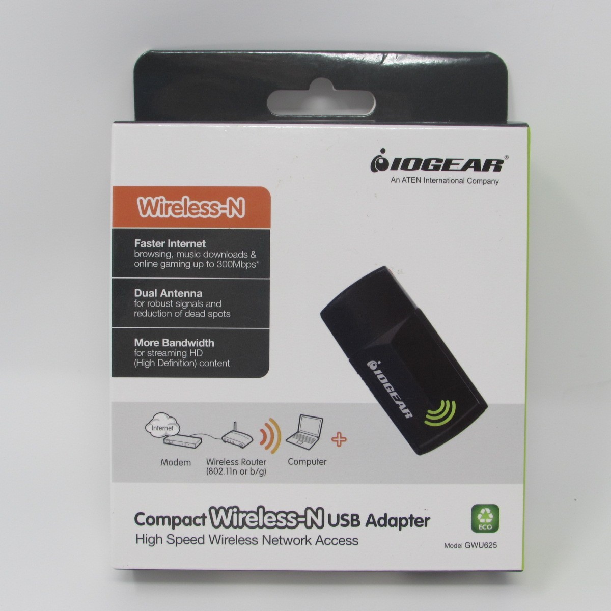 Compact Wireless-N USB Adapter High Speed Wireless Network Access GWU625