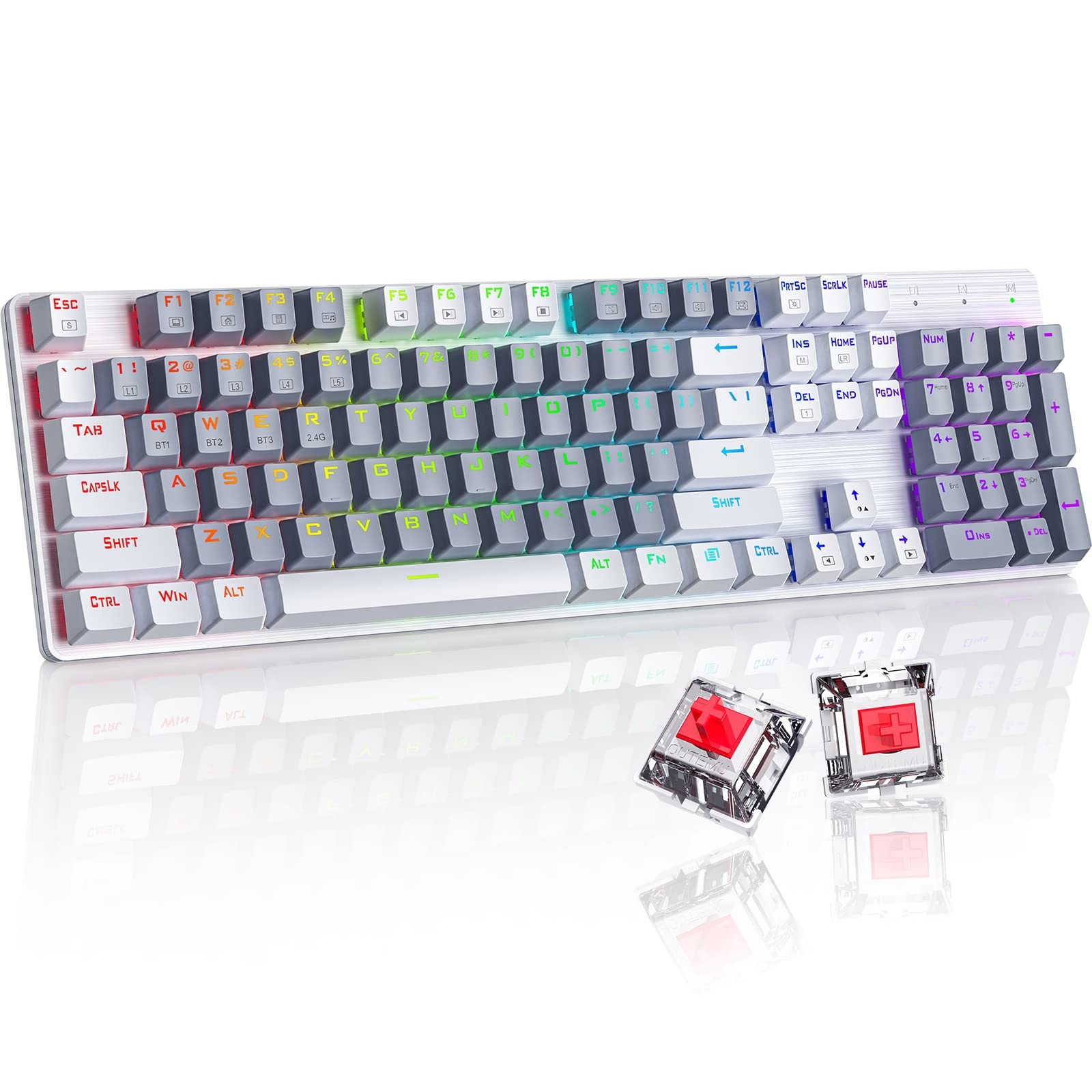 RisoPhy Wireless Mechanical Keyboard, Triple Mode 2.4G/USB-C/Bluetooth Gaming...