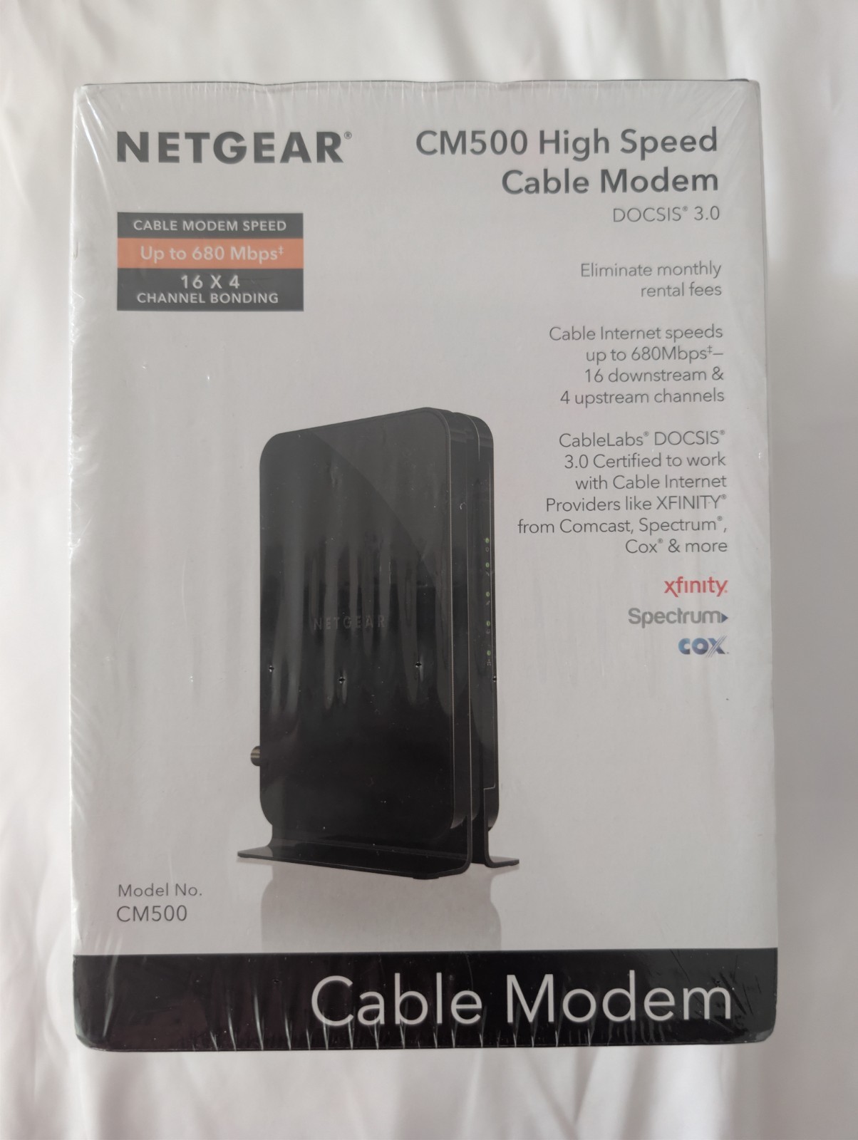 NETGEAR CM500 16x4 DOCSIS 3.0 Cable Modem, 680Mbps, New