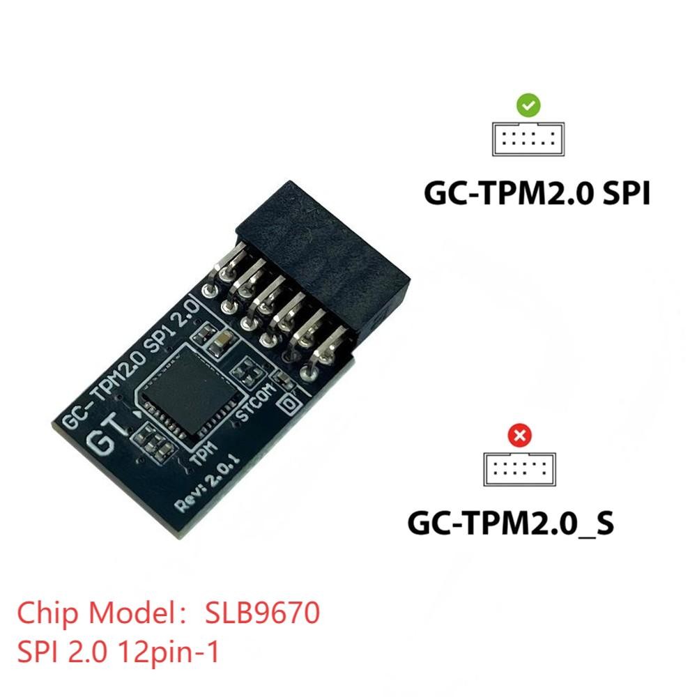TPM 2.0 12Pin SPI SLB9670 Module For Gigabyte Motherboard B650 Gaming X AX
