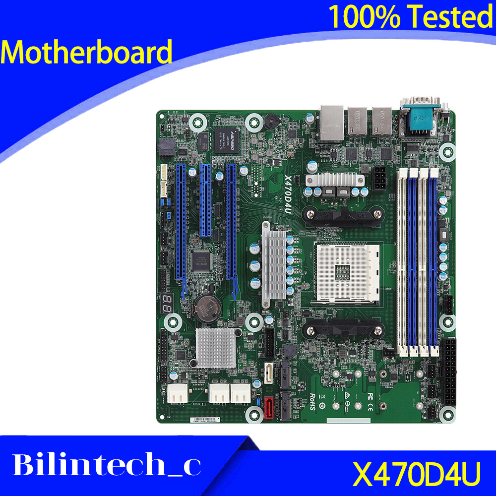 FOR ASRock X470D4U Motherboard Supports AM4 Slot Ryzen 2/3rd Generation DDR4