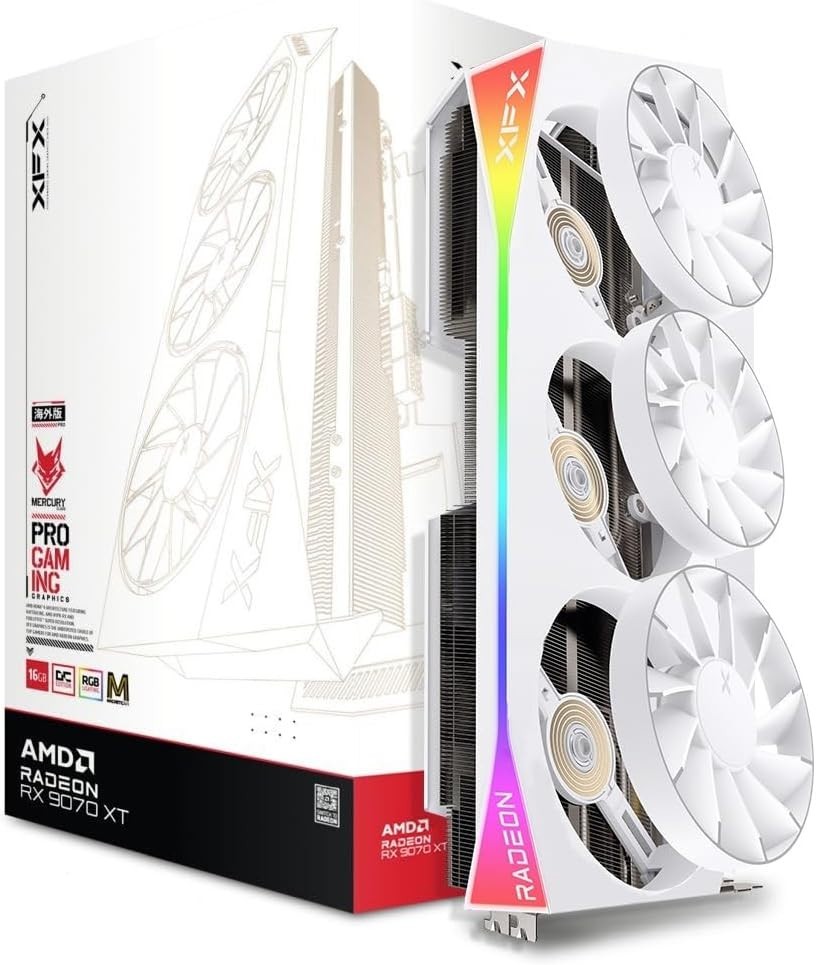 XFX Mercury AMD Radeon RX 9070XT OC White Magnetic Air Edition New