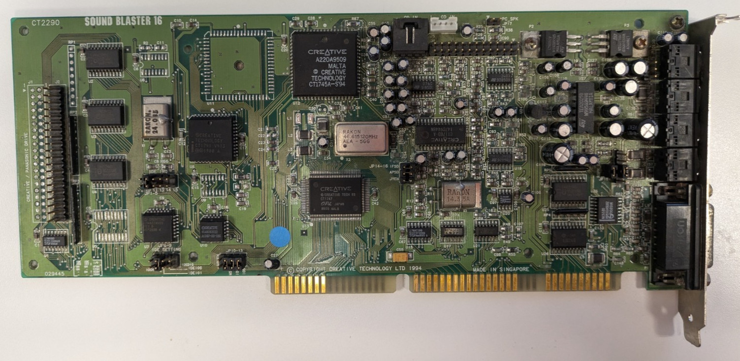 Sound Blaster 16 CT2290 ISA Sound Card – Tested, Working