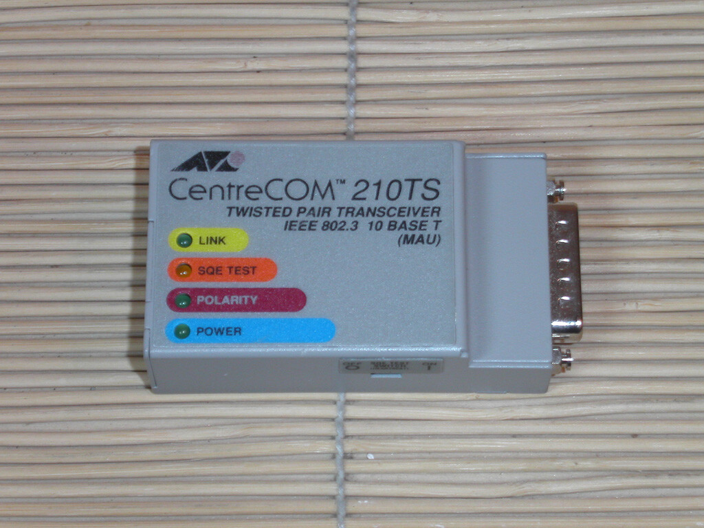 ALLIED TELESYN CENTRE-COM AT-210TS Ethernet Transceiver IEEE 802.3 10 BaseT MAU