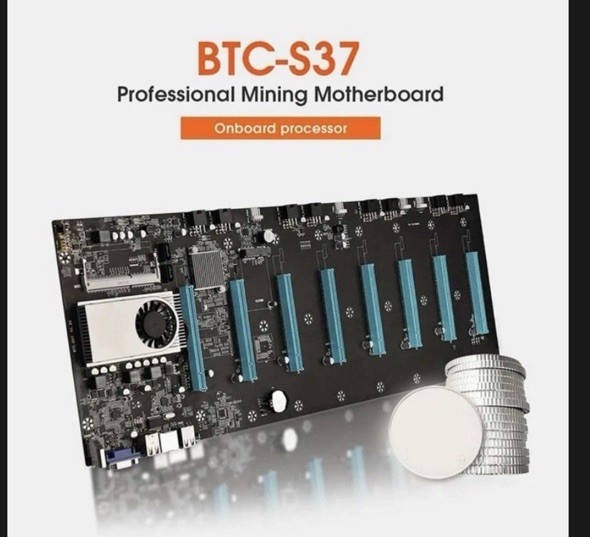 GPU Mining Kit + Motherboard All You Need To Gpu Mine BTC-S37 8gb ram 250gb SSD