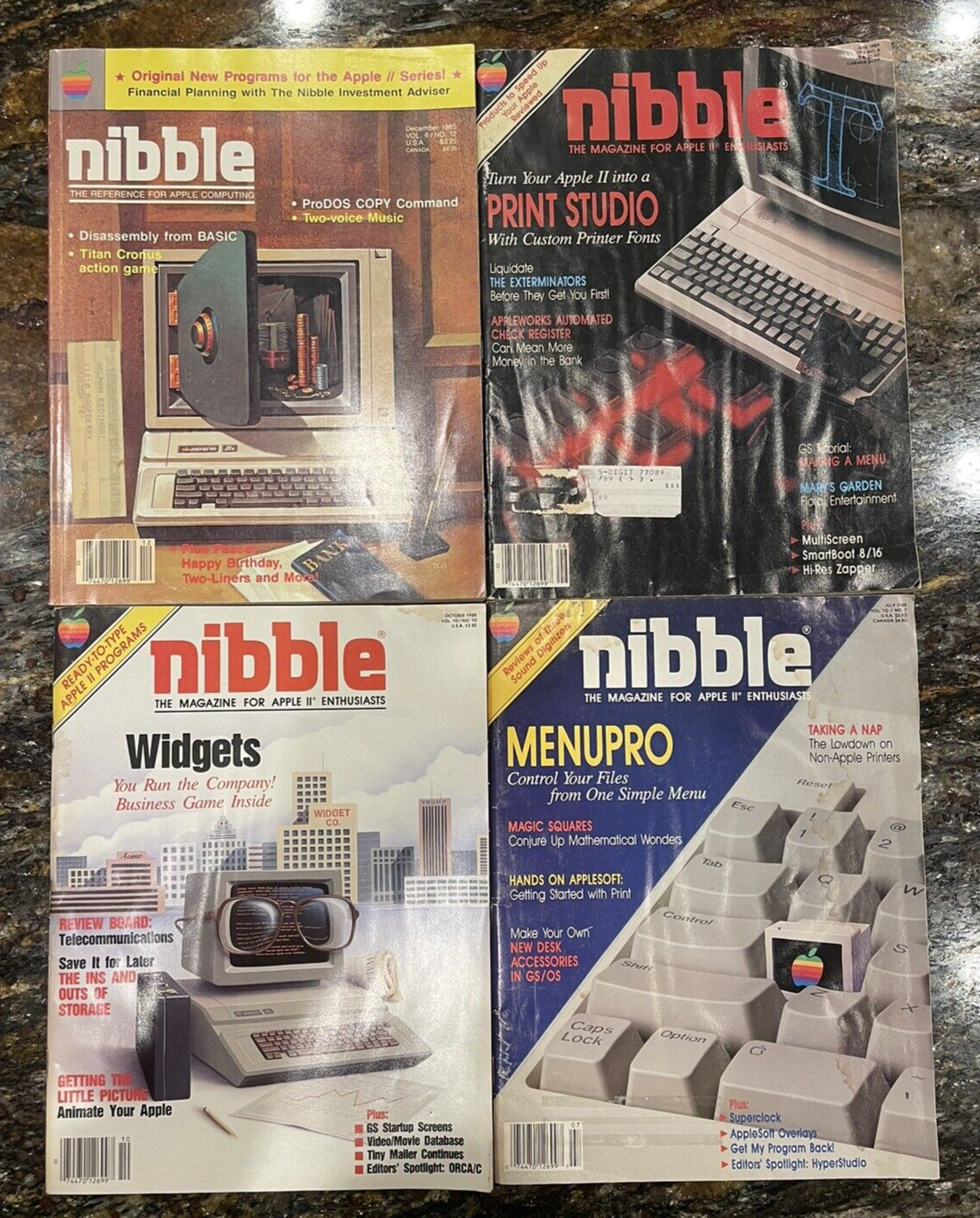 Lot of 4 | Nibble Magazine For Apple II Computer Enthusiasts | Used | '85 & '89