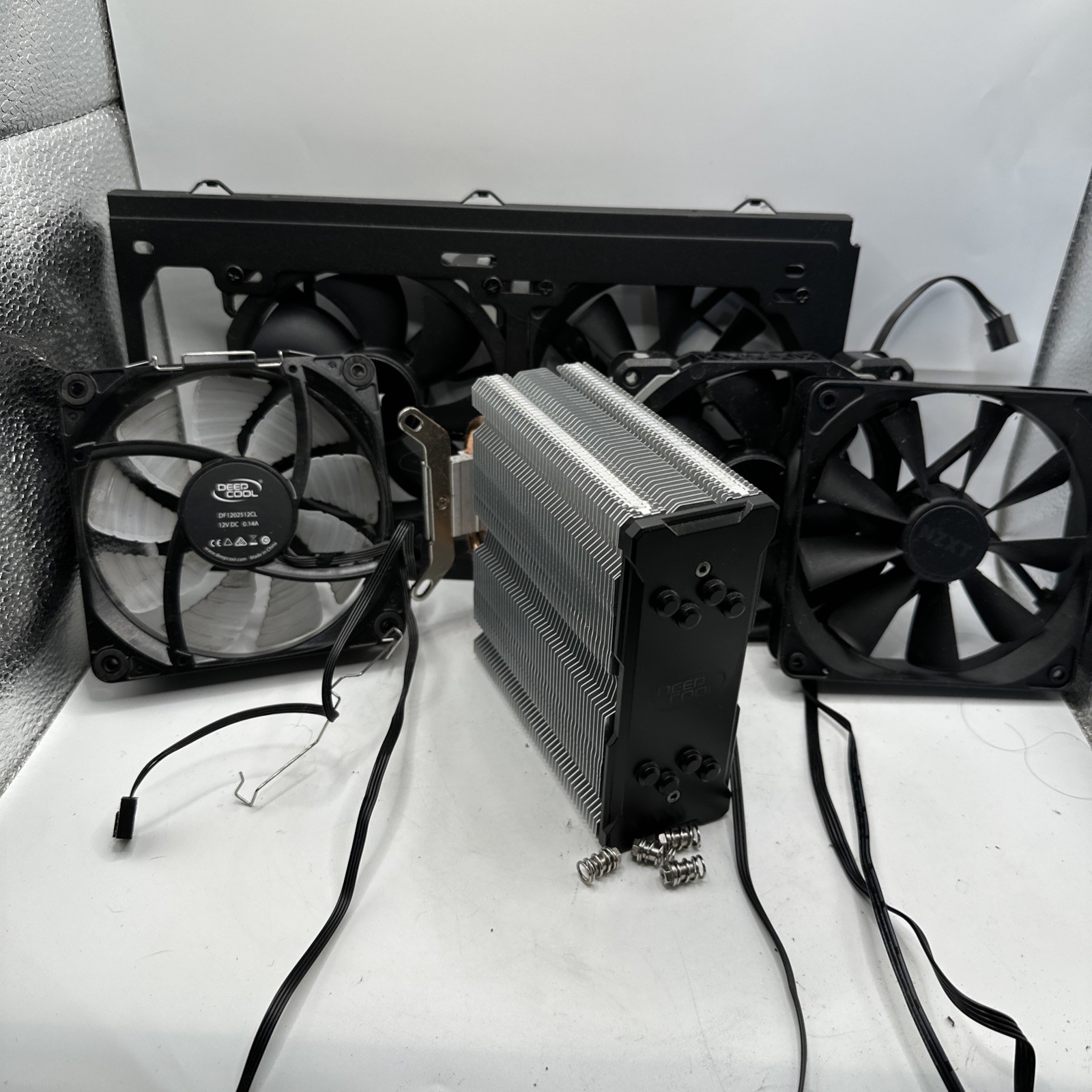 DeepCool CPU Heatsink Cooler Mixed PC Fan Lot 5 Fans NZXT Corsair Parts