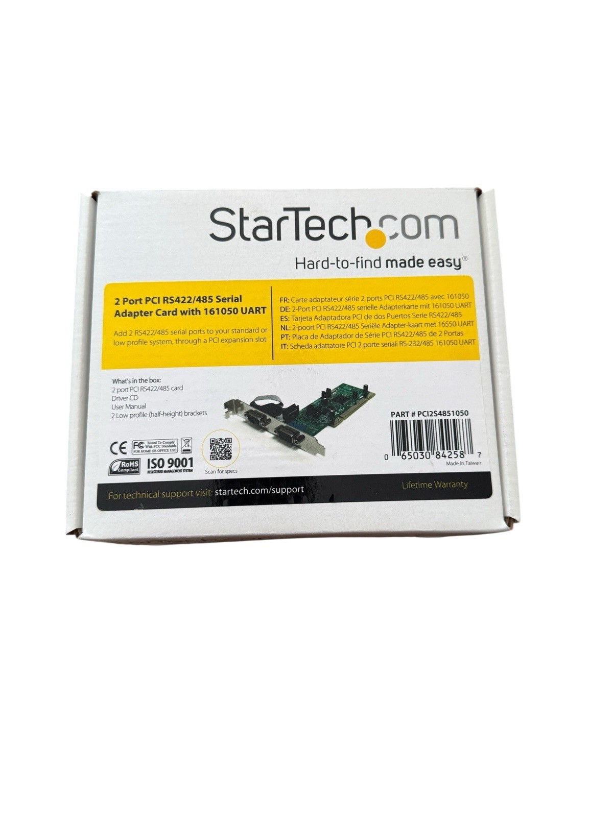 StarTech.Com 2 Port PCI RS422/485 Serial Adapter Card w/161050 UART PCI2S4851050