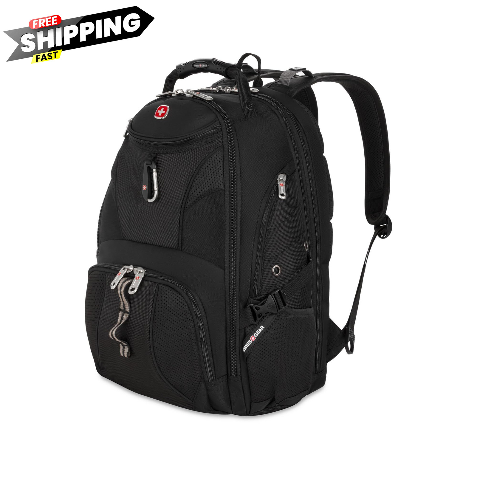 SWISSGEAR 1900 ScanSmart Laptop Backpack, Fits Most 17-Inch 18.5-Inch, Black