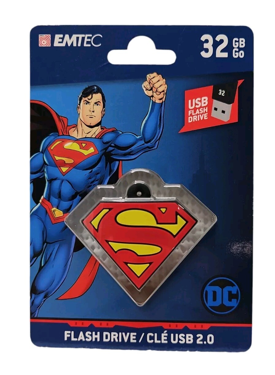Superman DC Comics 32GB USB Flash Drive Keychain ~ Collectible New Sealed