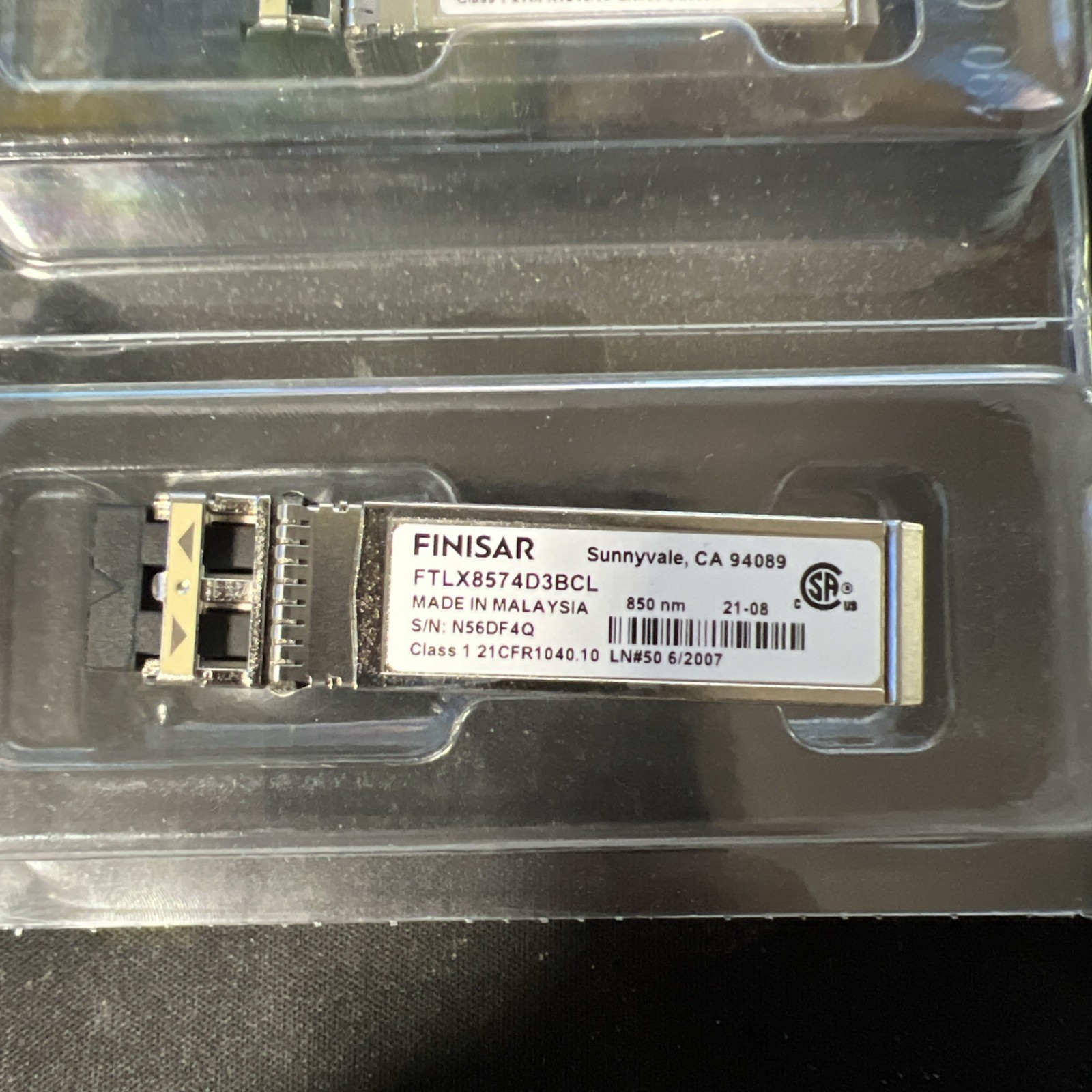 Finisar FTLX8574D3BCL 10GBASE-SR 850nm SFP+ Transceiver Module 10Gb/s