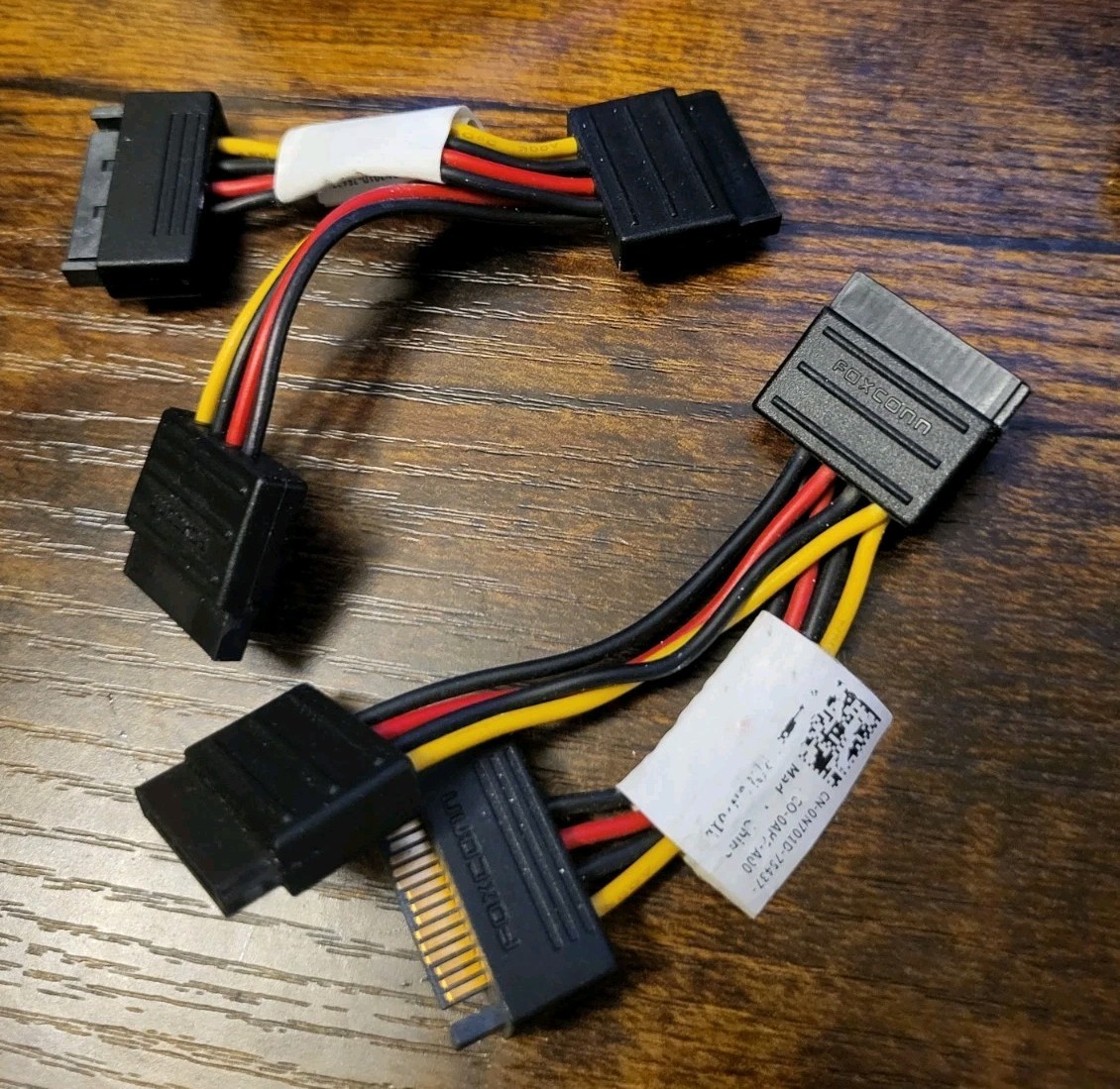 2x Dell Foxconn SATA Power Connector Splitter Cable 3.75" 0N701D N701D