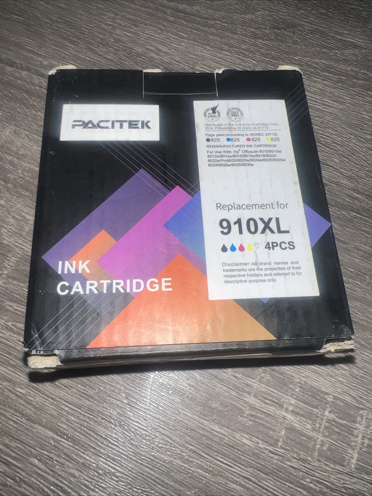 PACITEK 910XL Compatible Ink Cartridge Set 4-Pack for HP OfficeJet Pro Black CMY