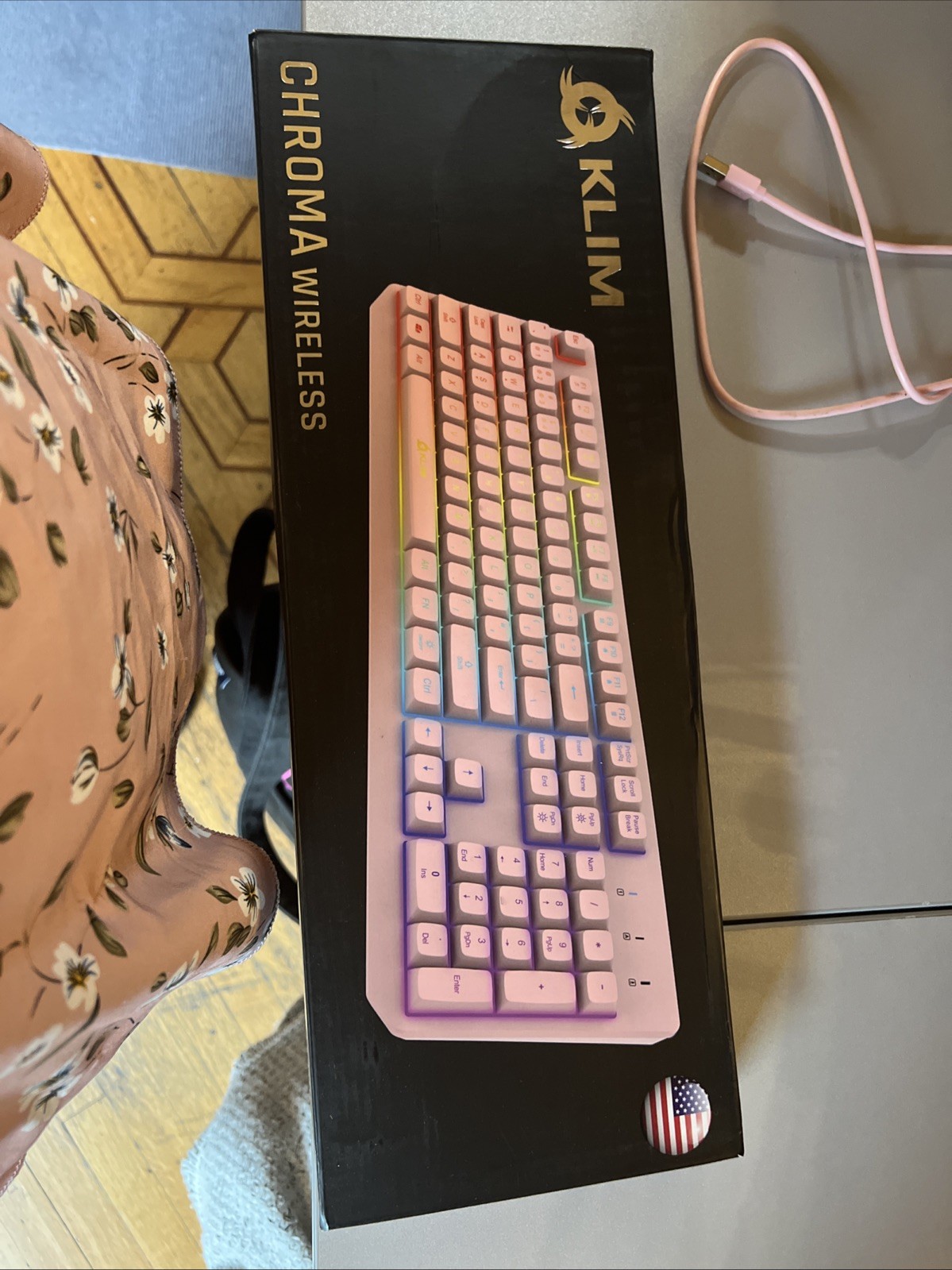 KLIM Chroma Wireless Gaming Keyboard RGB - New Version 2024 - Long-Lasting Re...