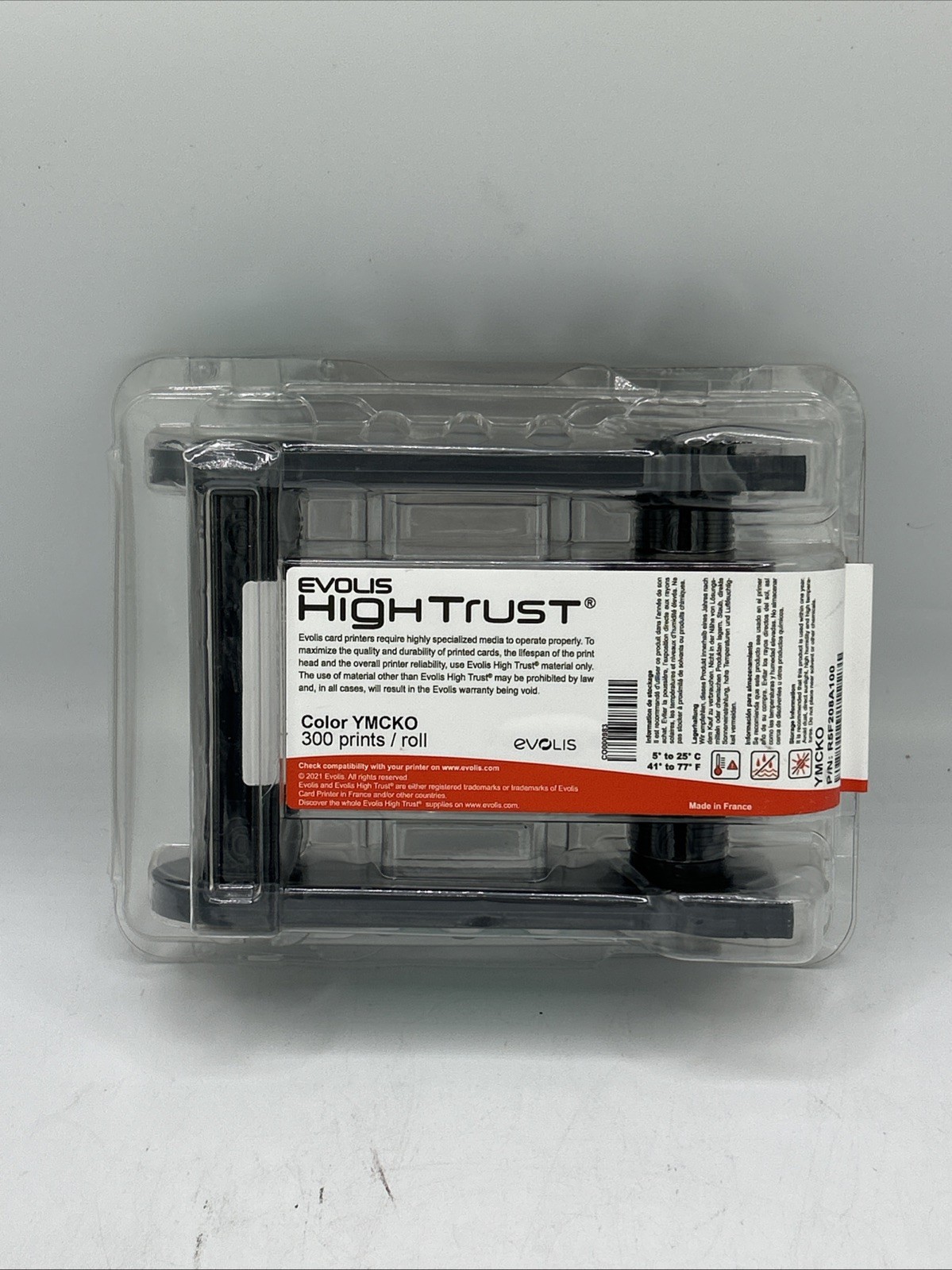 NEW YMCKO Evolis High Trust  Color Ribbon 200 Prints per Roll R5F002AA