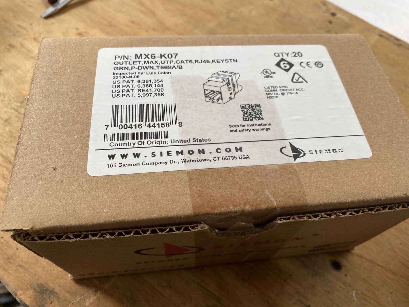 20-Pack Siemon MX6-K06 MAX Cat6 RJ45 Keystone Jacks Green NEW T568A/B