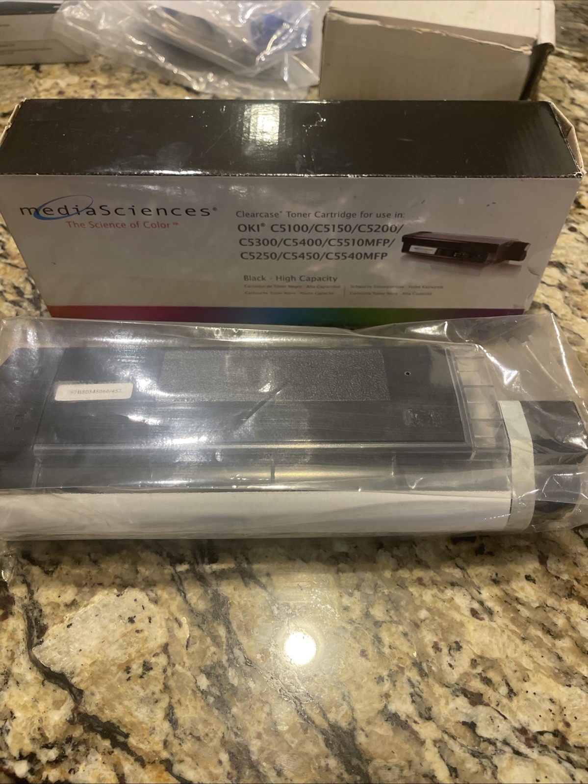 Media Sciences Black Clearcase Toner Cartridge MS5000K For OKI C5100