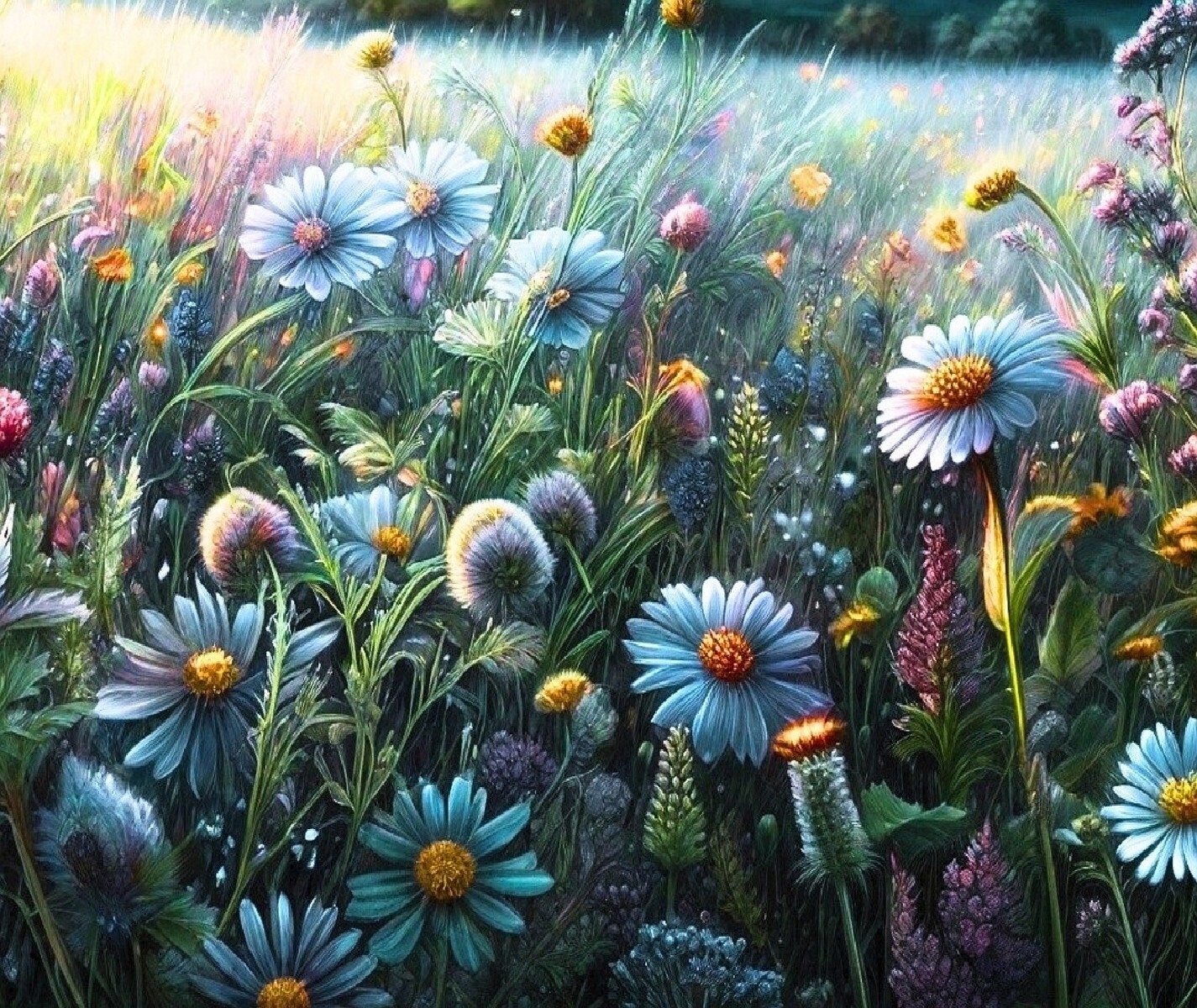 WILD FLOWERS DAISY  COMPUTER MOUSE PAD  9 x 7