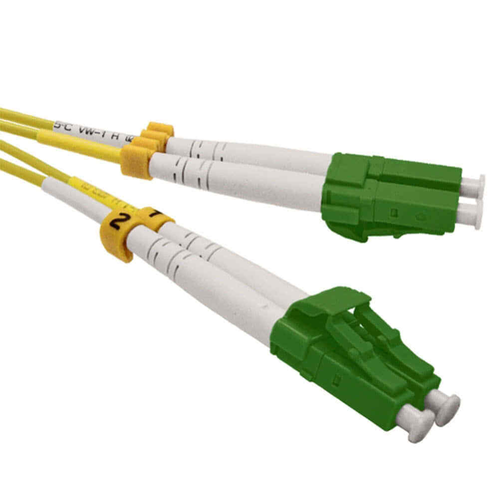 10 PACK LOT 5m LC(APC)-LC(APC) Duplex 9/125 OS2 Singlemode Yellow OFNR 16FT