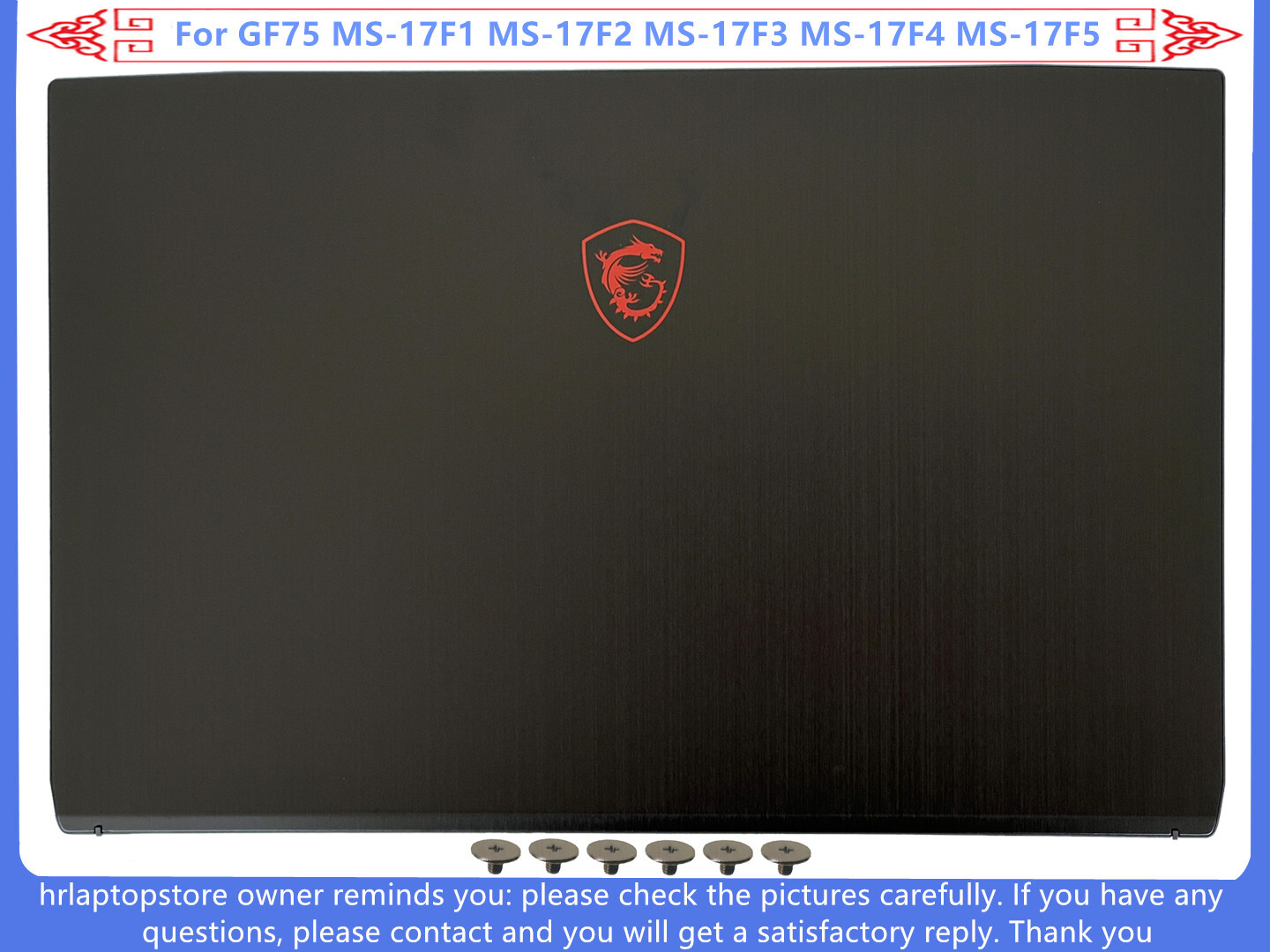 For MSI GF75 MS-17F1 17F2 17F3 17F4 17F5 LCD Back Cover / Front Bezel / Hinges
