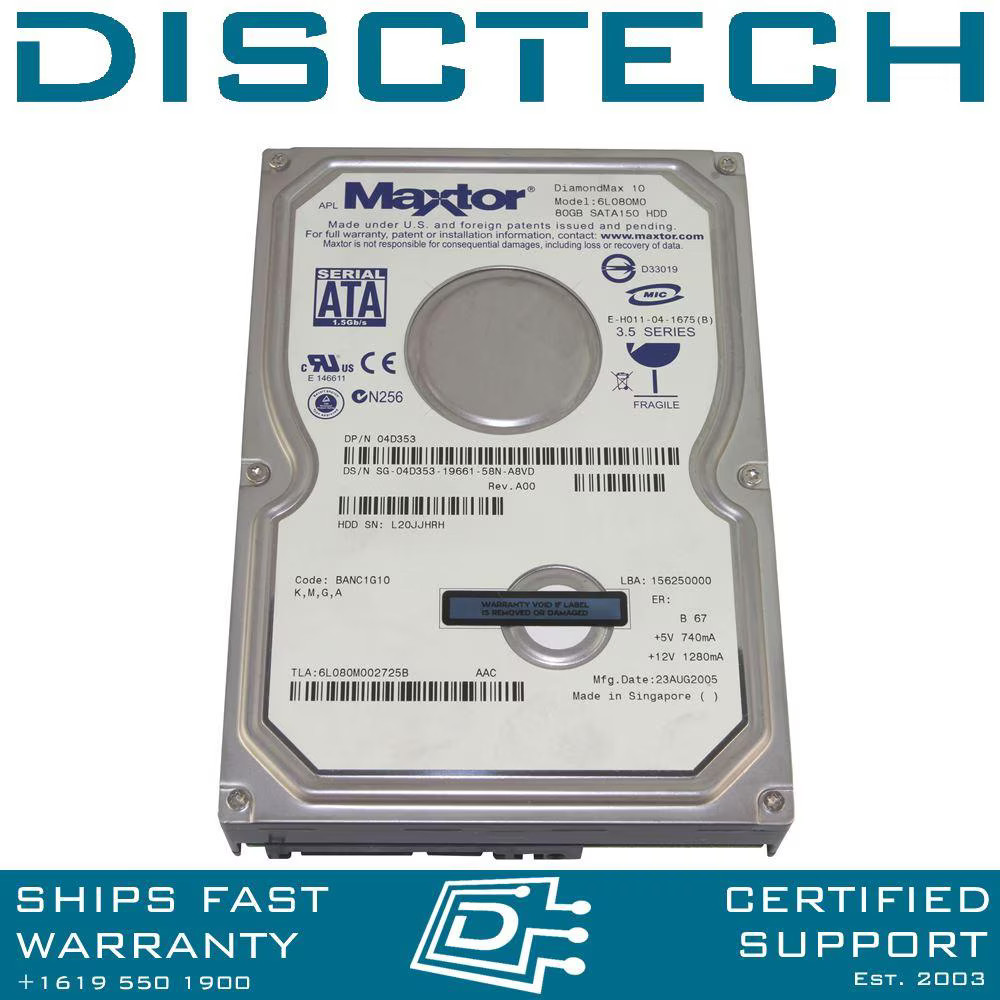 Maxtor 6L080M0 SATA Hard Drive