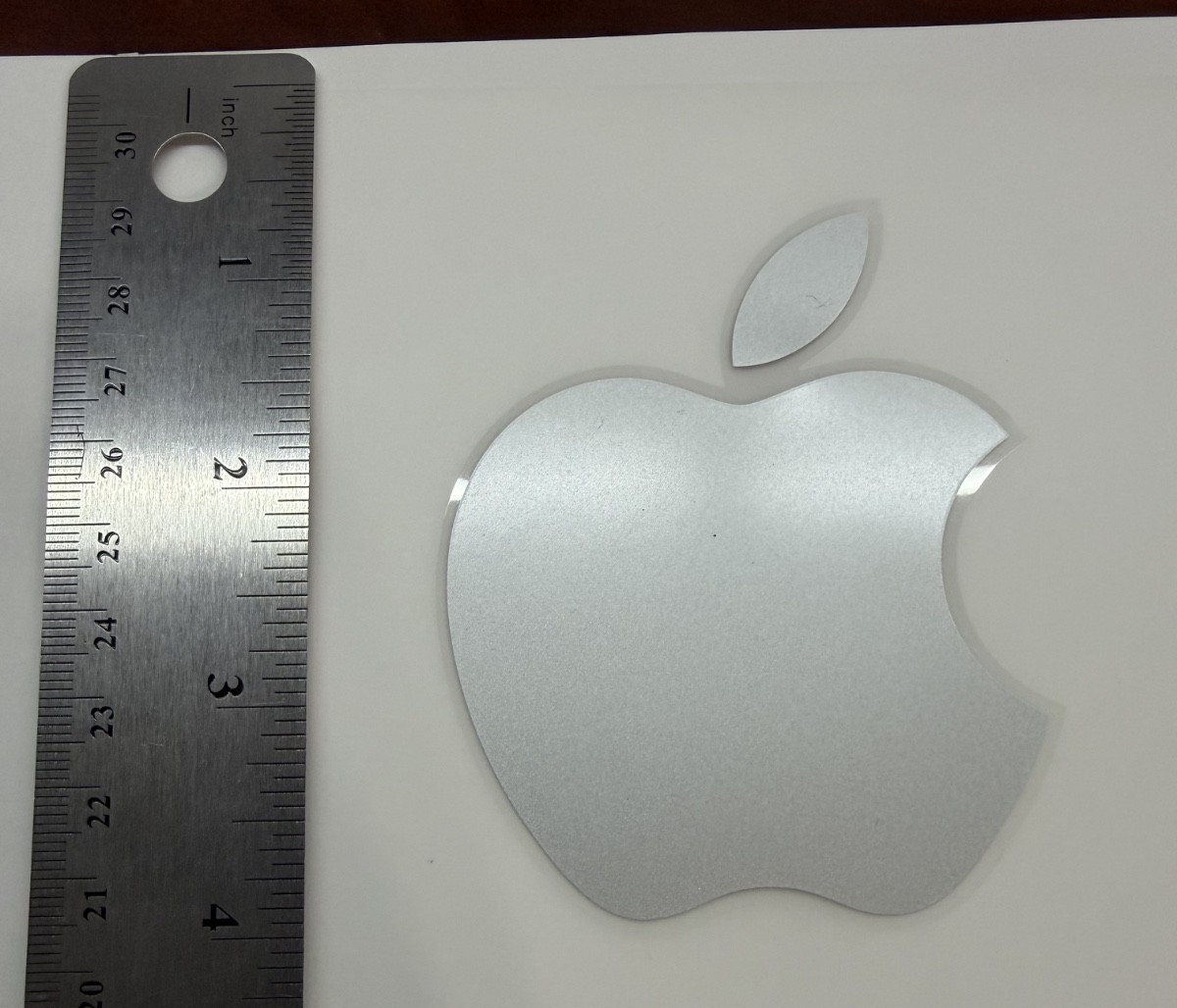 Large Silver Apple Sticker - Genuine New Logo OEM Authentic