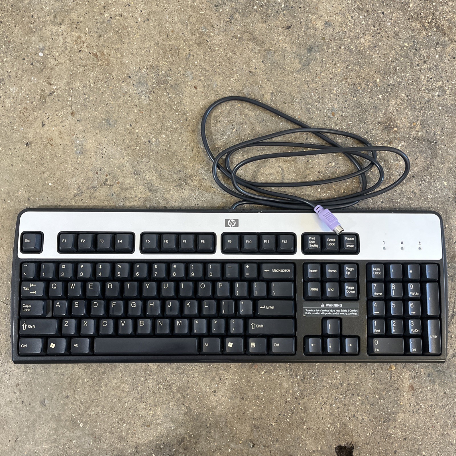 Genuine HP 9109 WIN(DOM) PS/2 Wired Keyboard 382641-001 (Black & Silver) 