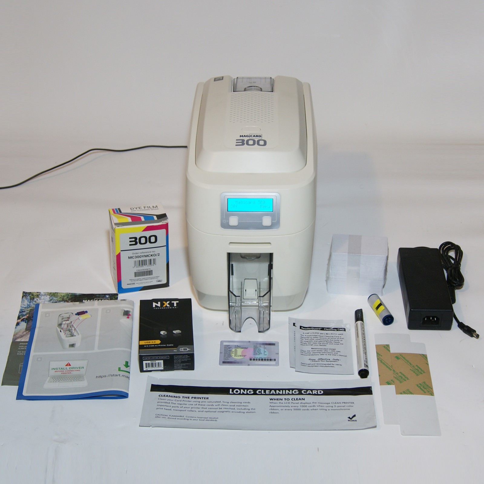 Magicard 300 ID Card Thermal Printer with Complete Supply Bundle