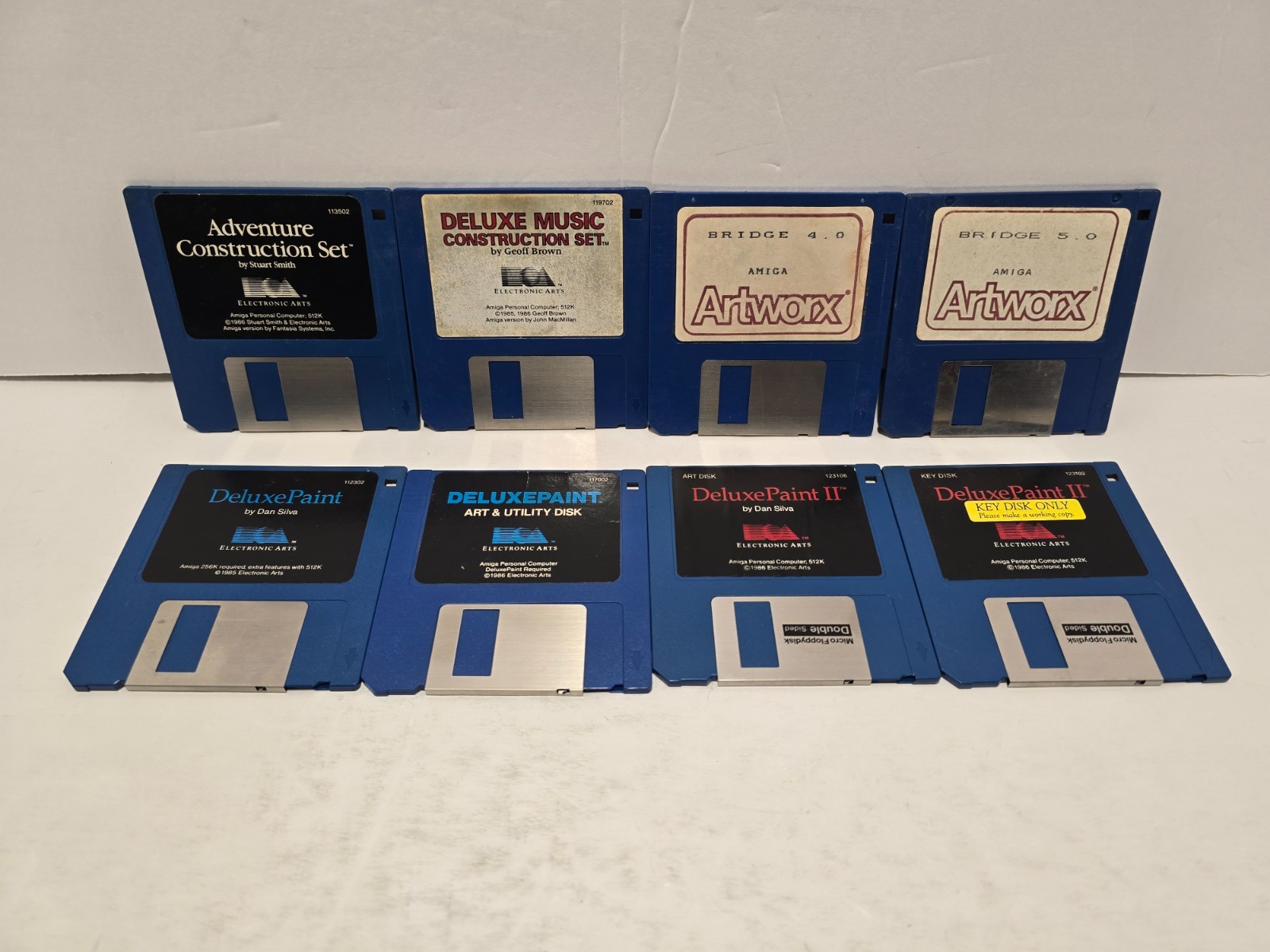Lot 8 Adventure Construction Set Artworx Deluxe Paint II 3.5" Commodore Amiga
